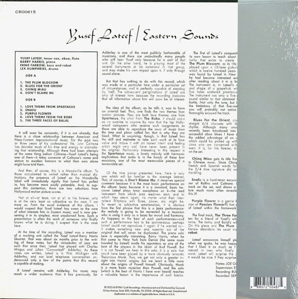 Yusef Lateef : Eastern Sounds (LP, Album, RE, 180)