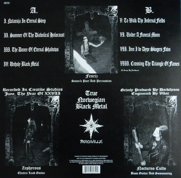 Darkthrone : Under A Funeral Moon (LP, Album, RE)