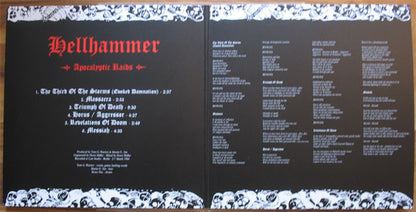 Hellhammer (2) : Apocalyptic Raids (12", EP, Ltd, RE, Cle)