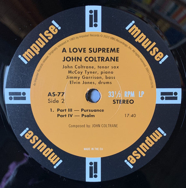 John Coltrane : A Love Supreme (LP, Album, RE, Gat)
