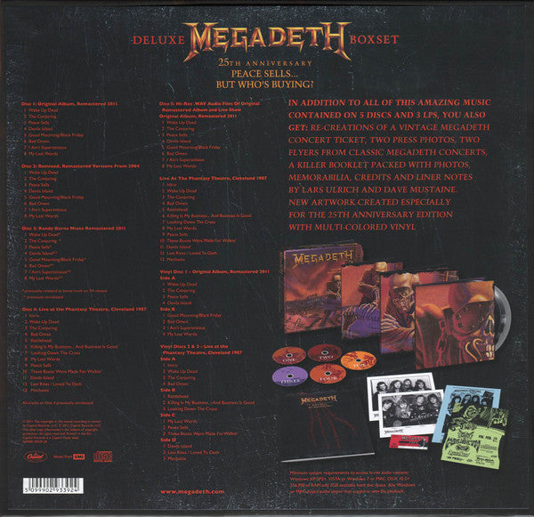 Megadeth : Peace Sells... But Who's Buying? (Box, Dlx, 25t + CD, Album, RE, RM + CD, Album, RE,)
