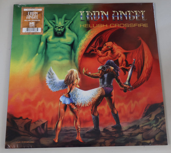 Iron Angel : Hellish Crossfire (LP, Album, Ltd, RE, RP, Gal)