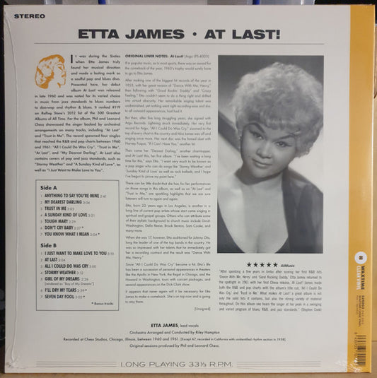 Etta James : At Last! (LP, Album, Ltd, RE, Cry)