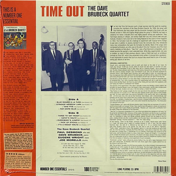 The Dave Brubeck Quartet : Time Out (LP, Album, RE)