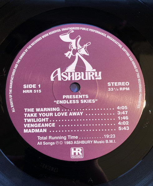 Ashbury : Endless Skies (LP, Album, RE, RM, RP, 180)