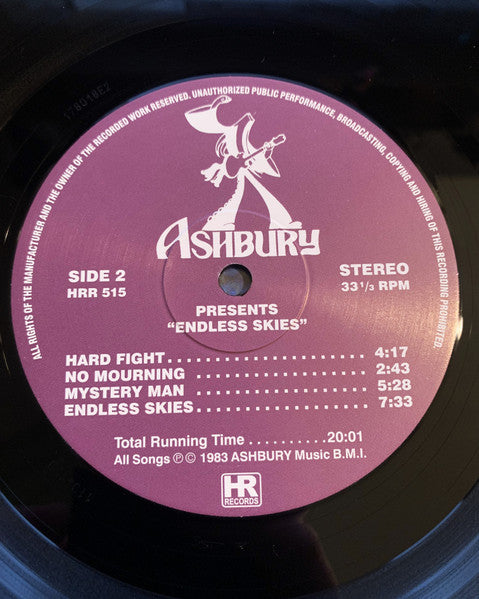 Ashbury : Endless Skies (LP, Album, RE, RM, RP, 180)