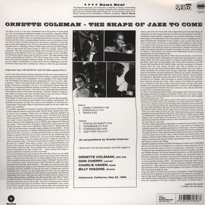 Ornette Coleman : The Shape Of Jazz To Come (LP, Album, RE)