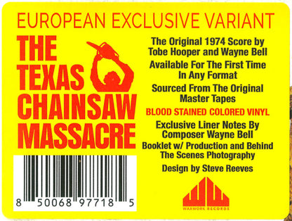 Tobe Hooper And Wayne Bell (6) : The Texas Chain Saw Massacre (Original Motion Picture Score) (LP, Red)
