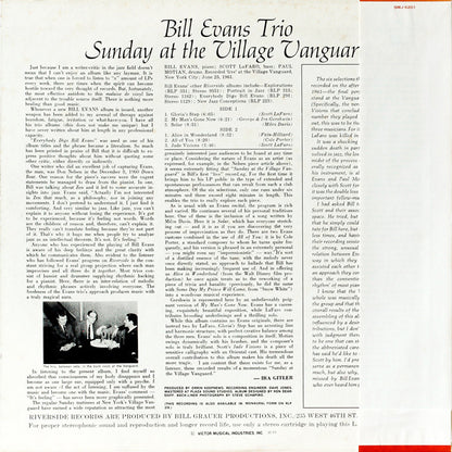 Bill Evans Trio* Featuring Scott La Faro* : Sunday At The Village Vanguard (LP, Album, RE)