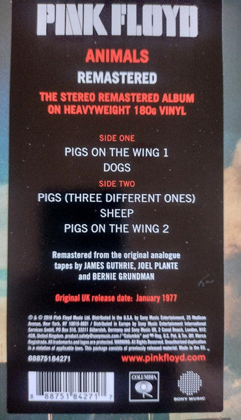 Pink Floyd : Animals (LP, Album, RE, RM, Gat)