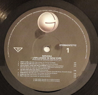 Nirvana : MTV Unplugged In New York (LP, Album, RE, Mad)