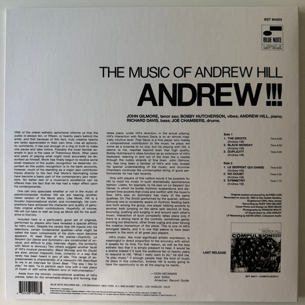 Andrew Hill : Andrew!!! (LP, Album, RE, 180)
