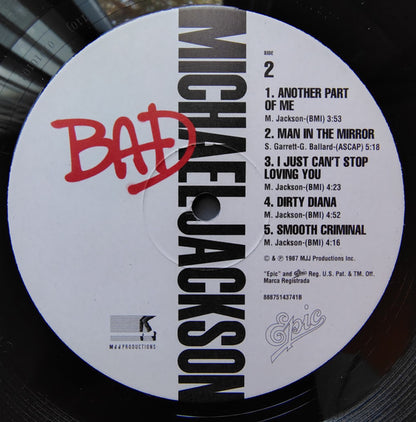 Michael Jackson : Bad (LP, Album, RE, Gat)