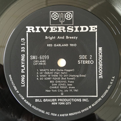 The Red Garland Trio : Bright And Breezy (LP, Album, RE)