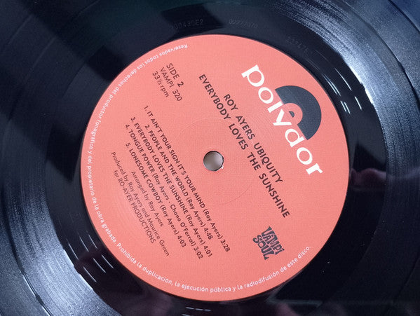 Roy Ayers Ubiquity : Everybody Loves The Sunshine (LP, Album, RE, 180)