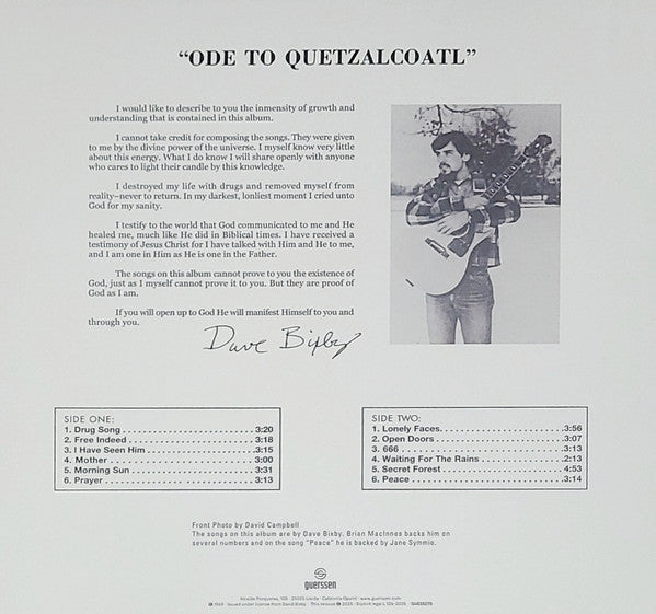 Dave Bixby : Ode To Quetzalcoatl (LP, Album, RE, RM)