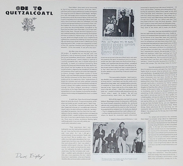 Dave Bixby : Ode To Quetzalcoatl (LP, Album, RE, RM)