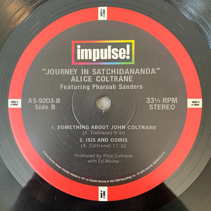 Alice Coltrane Featuring Pharoah Sanders : Journey In Satchidananda (LP, Album, RE,  Ga)