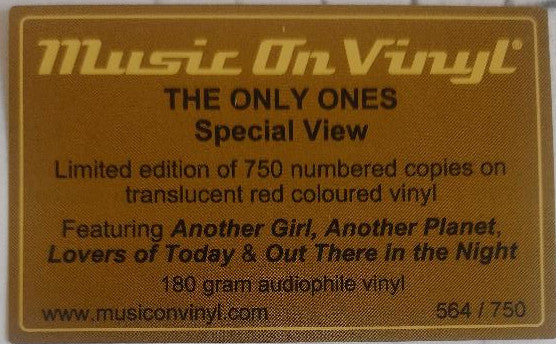 The Only Ones : Special View (LP, Comp, Ltd, Num, RE, Tra)