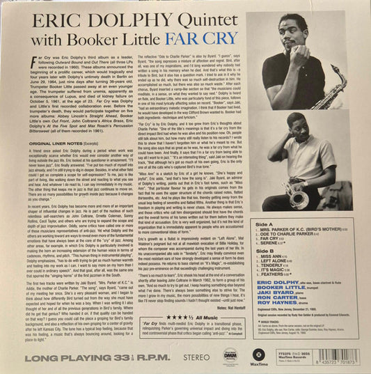 Eric Dolphy With Booker Little : Far Cry (LP, Album, Ltd, RE, RP, DMM)