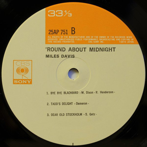 Miles Davis : 'Round About Midnight (LP, Album, Mono, RE)
