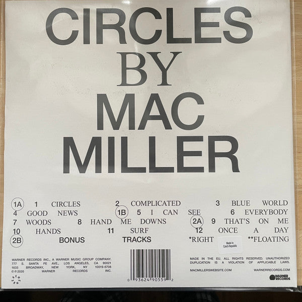 Mac Miller : Circles (2xLP, Album, Cle)