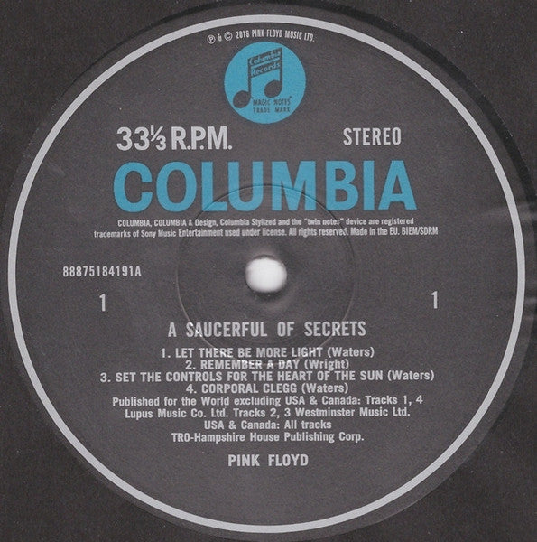 Pink Floyd : A Saucerful Of Secrets (LP, Album, RE, RM, 180)