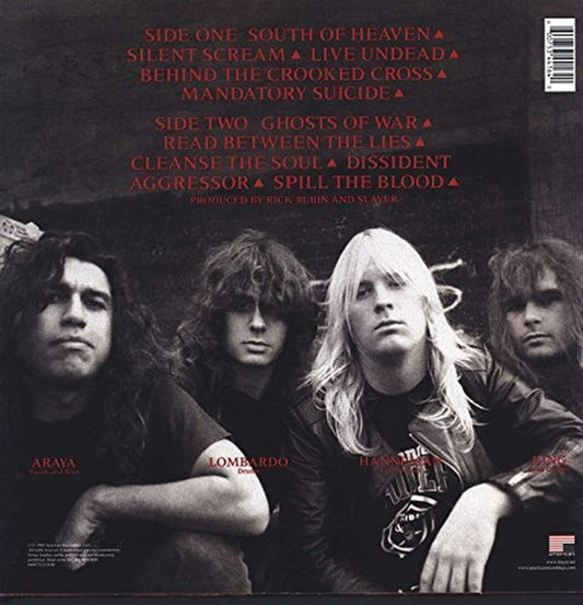 Slayer : South Of Heaven (LP, Album, RE, RM)
