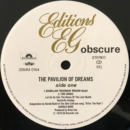 Harold Budd : The Pavilion Of Dreams (LP, Album, RE)