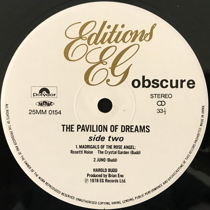 Harold Budd : The Pavilion Of Dreams (LP, Album, RE)