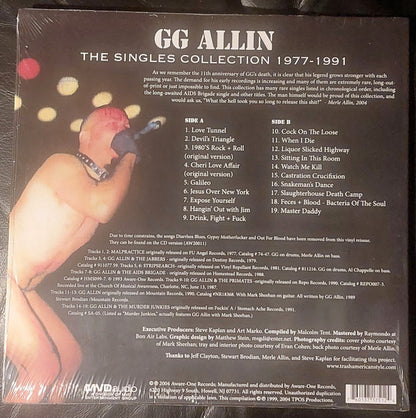 GG Allin : Expose Yourself - The Singles Collection 1977-1991 (LP, Comp)