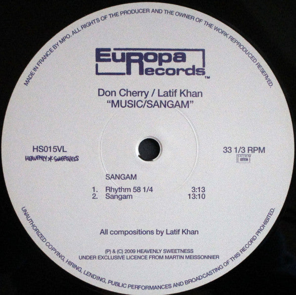 Don Cherry / Latif Khan* : Music / Sangam (LP, Album, RE, RM)