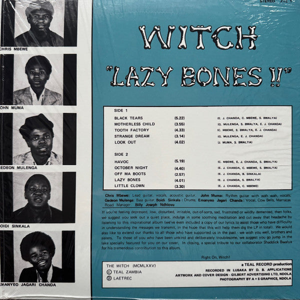 Witch (3) : Lazy Bones!! (LP, Album, Ltd, RE, Ora)