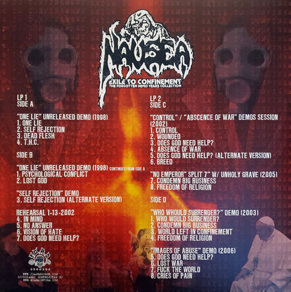 Nausea (3) : Exile To Confinement - The Forgotten Demo Years Collection (2xLP, Comp)