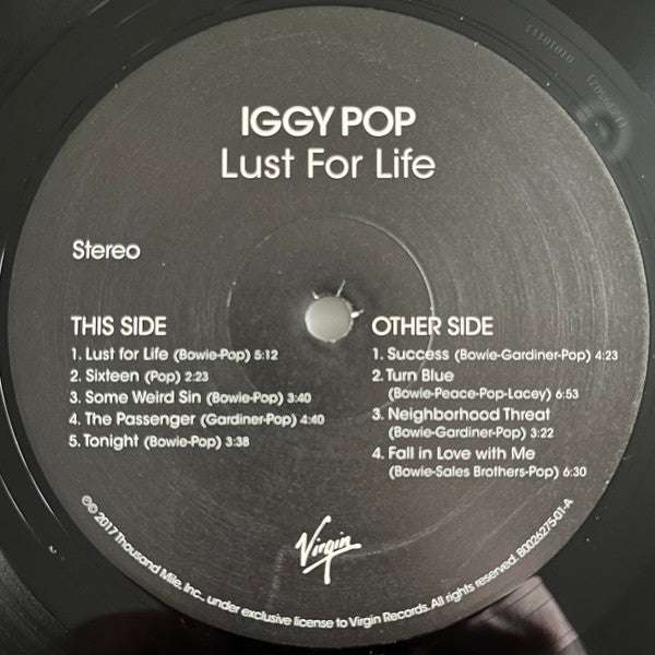 Iggy Pop : Lust For Life (LP, Album, RE, RM)
