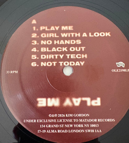 Kim Gordon : Play Me (LP, Album)