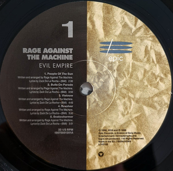 Rage Against The Machine : Evil Empire (LP, Album, RE)