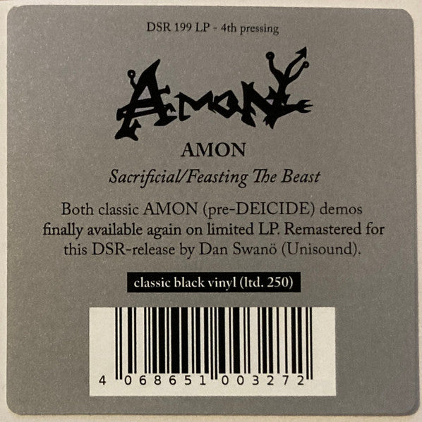 Amon (18) : Sacrificial / Feasting The Beast (LP, Comp, Ltd, RE, RM, RP, 4th)