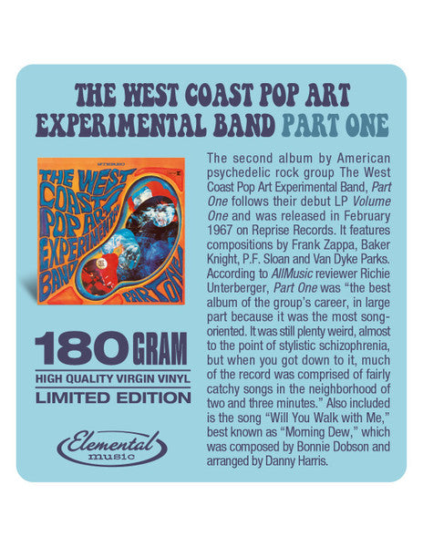 The West Coast Pop Art Experimental Band : Part One (LP, Album, Ltd)