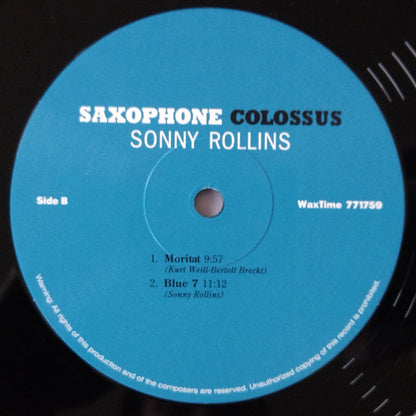 Sonny Rollins : Saxophone Colossus (LP, Album, Ltd, RE, RM, 180)