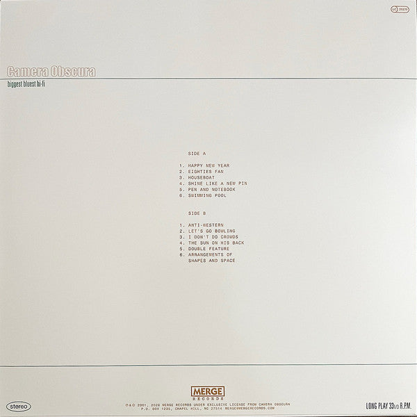 Camera Obscura : Biggest Bluest Hi-Fi (LP, Album, RE)