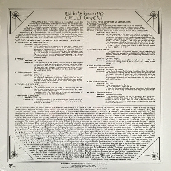 Wilburn Burchette* : Occult Concert (LP, Album, Ltd, RE, Whi)