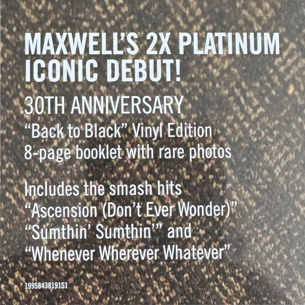 Maxwell : Maxwell's Urban Hang Suite (2xLP, Album, RE, RM, 30t)