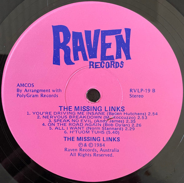 The Missing Links : The Missing Links (LP, Album, Mono, RE)