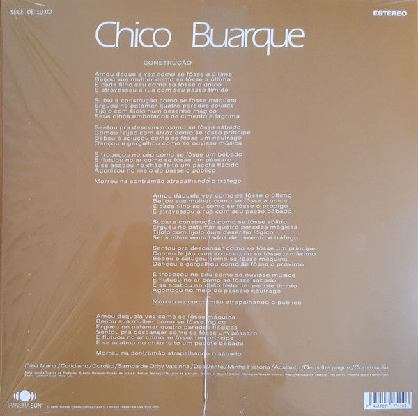 Chico Buarque : Construção (LP, Album, RE, Unofficial)