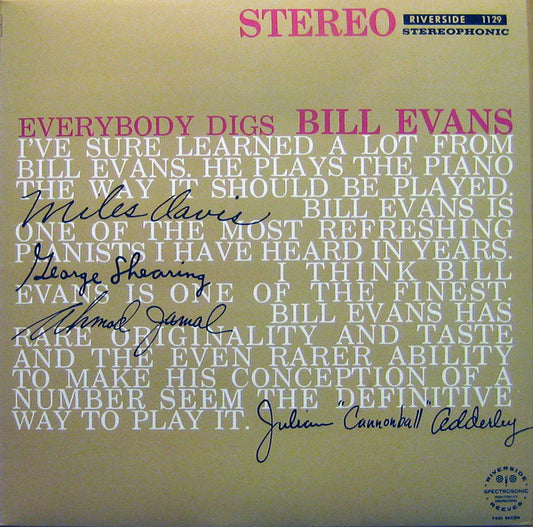 The Bill Evans Trio : Everybody Digs Bill Evans (LP, Album, RE)
