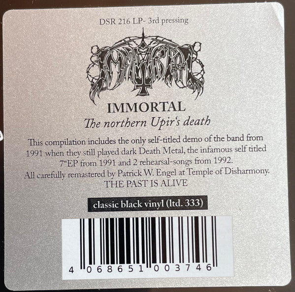 Immortal : The Northern Upir’s Death (LP, Comp, Ltd, RM)