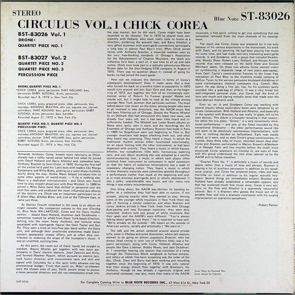 Chick Corea : Circulus Vol. 1 (LP, Album, Ltd)