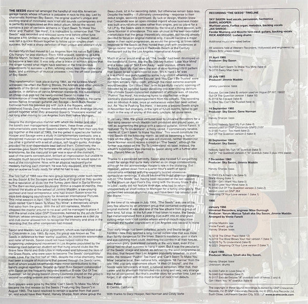 The Seeds : The Seeds (LP, Mono, RE)