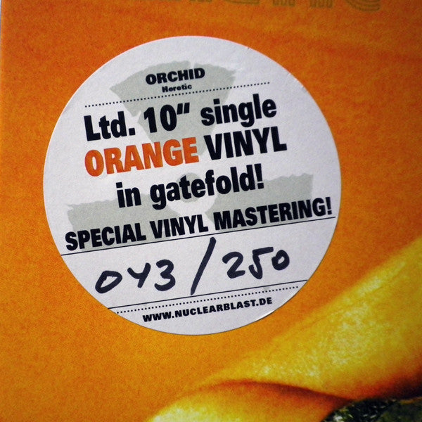 Orchid (6) : Heretic (10", Single, Ltd, Num, Ora)